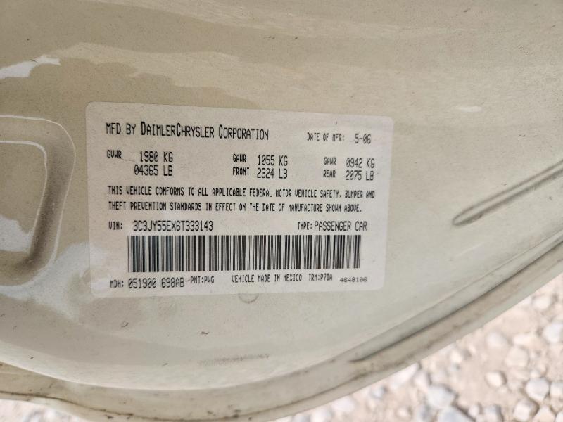 47961246 :رقم المزاد ، 3C3JY55EX6T333143 vin ، 2006 Chrysler Pt Cruiser مزاد بيع