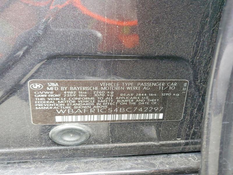 Продажа на аукционе авто 2011 Bmw 528, vin: WBAFR1C54BC742297, номер лота: 48063706
