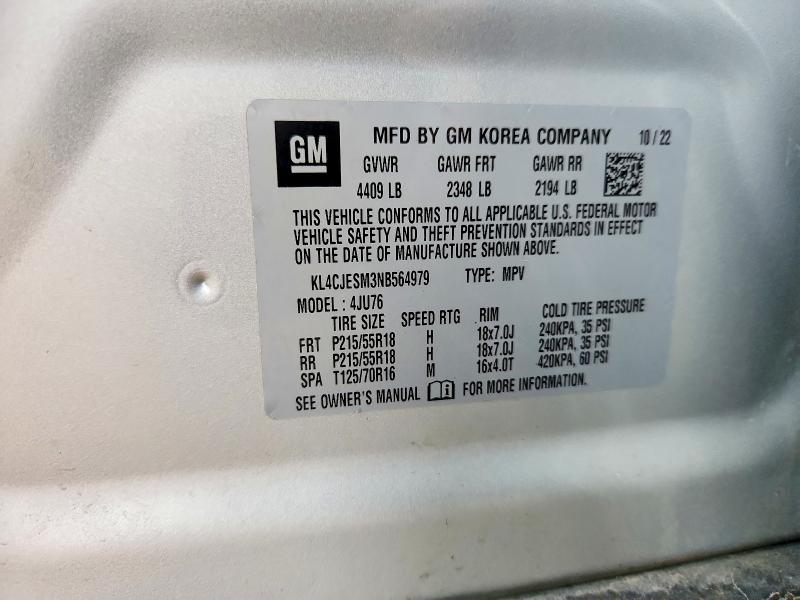 Aukcja sprzedaży 2022 Buick Encore, vin: KL4CJESM3NB564979, numer aukcji: 79559475