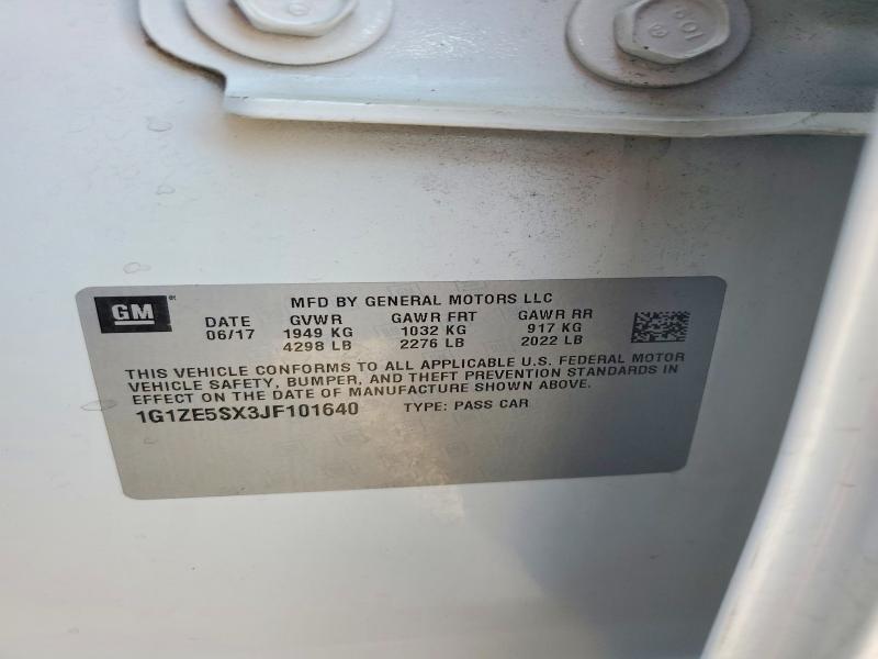 Aukcja sprzedaży 2018 Chevrolet Malibu, vin: 1G1ZE5SX3JF101640, numer aukcji: 47111366