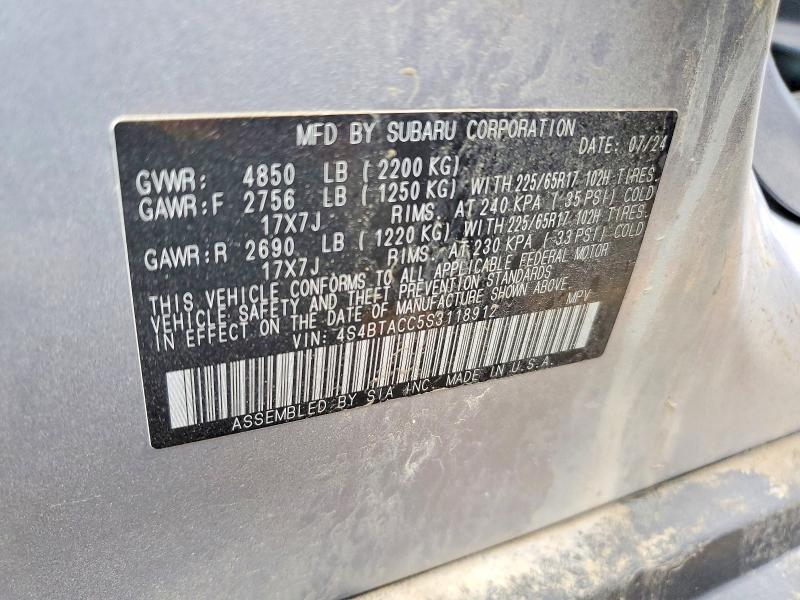 Продажа на аукционе авто 2025 Subaru Outback, vin: 4S4BTACC5S3118912, номер лота: 79982635