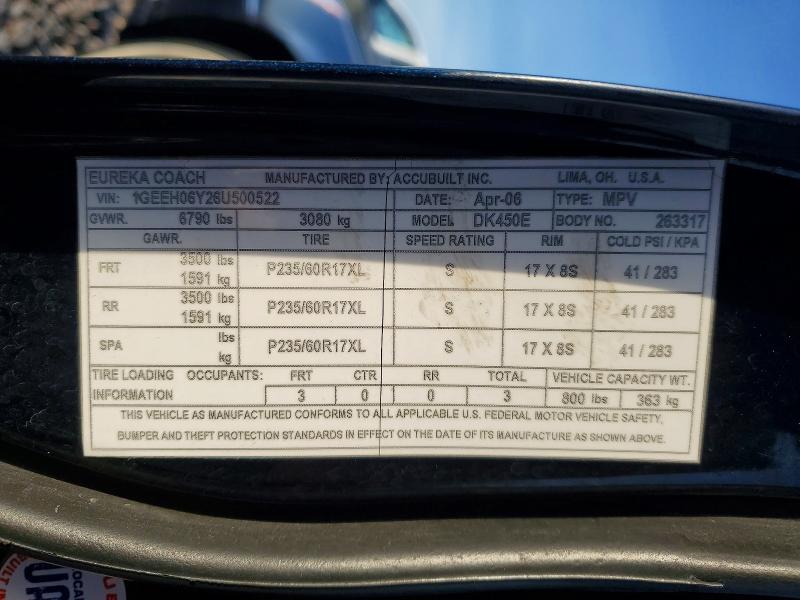Продажа на аукционе авто 2006 Cadillac Commercial Chassis, vin: 1GEEH06Y26U500522, номер лота: 47200076
