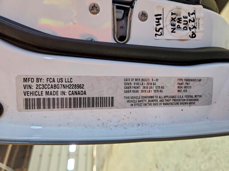 Продажа на аукционе авто 2022 Chrysler 300, vin: 2C3CCABG7NH228962, номер лота: 46485646