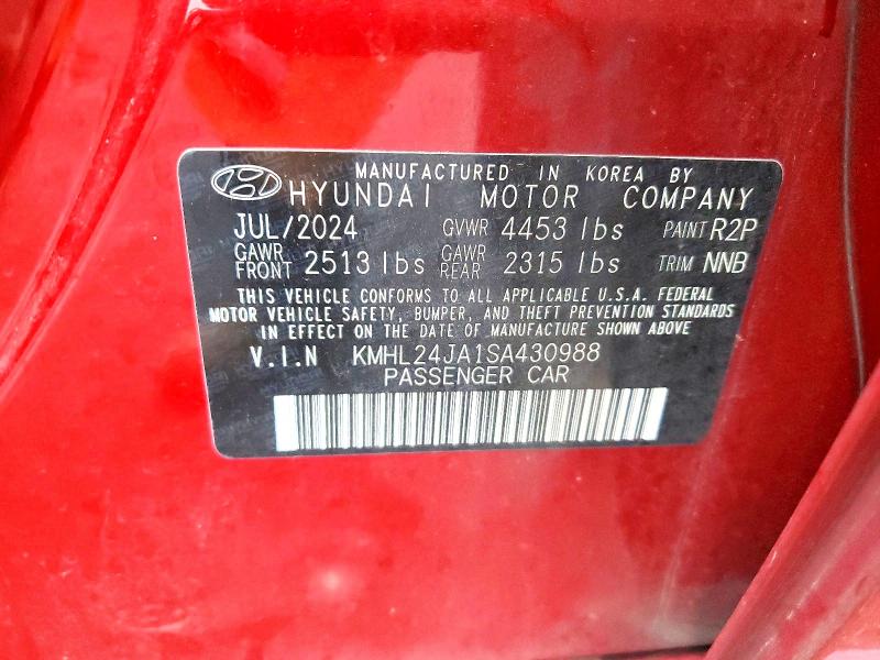 Продаж на аукціоні авто 2025 Hyundai Sonata, vin: KMHL24JA1SA430988, номер лоту: 47793486
