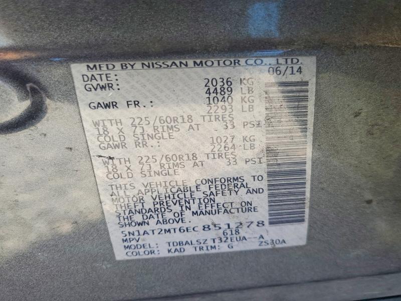 Aukcja sprzedaży 2014 Nissan Rogue, vin: 5N1AT2MT6EC851278, numer aukcji: 45836406