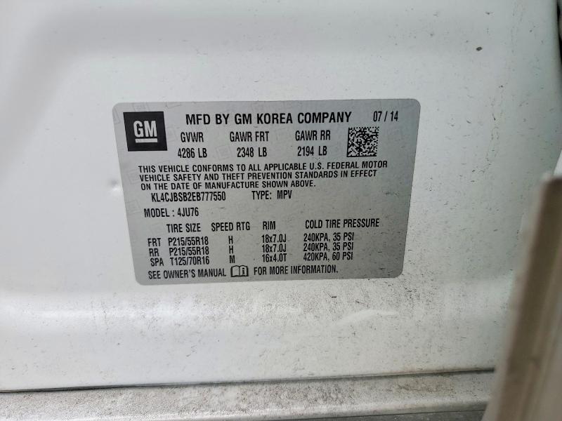Продажа на аукционе авто 2014 Buick Encore, vin: KL4CJBSB2EB777550, номер лота: 46043616
