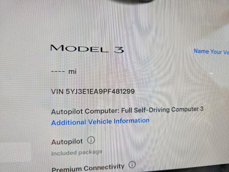 Aukcja sprzedaży 2023 Tesla Model 3, vin: 5YJ3E1EA9PF481299, numer aukcji: 47278646