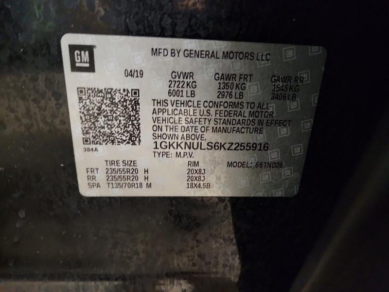 Продажа на аукционе авто 2019 Gmc Acadia, vin: 1GKKNULS6KZ255916, номер лота: 45651266