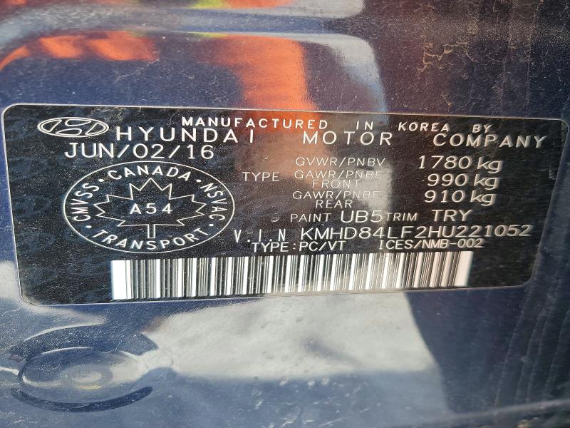 Aukcja sprzedaży 2017 Hyundai Elantra, vin: KMHD84LF2HU221052, numer aukcji: 47775586