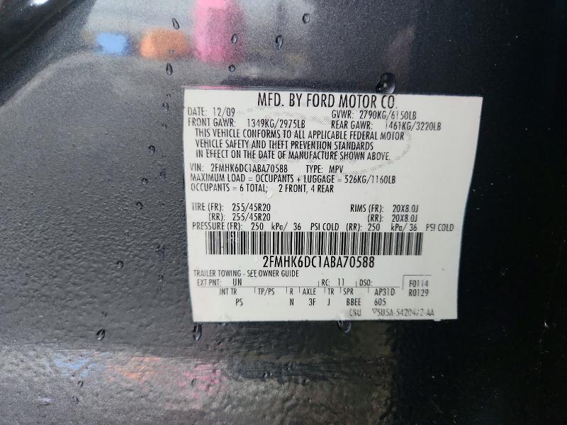 79689445 :رقم المزاد ، 2FMHK6DC1ABA70588 vin ، 2010 Ford Flex مزاد بيع