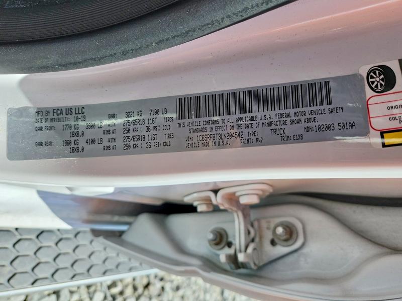 Продажа на аукционе авто 2020 Ram 1500, vin: 1C6SRFBT3LN204542, номер лота: 45752996
