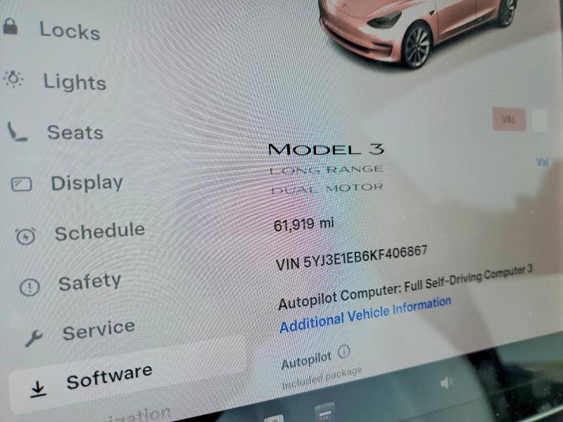 Продажа на аукционе авто 2019 Tesla Model 3, vin: 5YJ3E1EB6KF406867, номер лота: 47813046