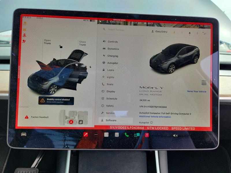 48104936 :رقم المزاد ، 5YJYGDEE1LF043844 vin ، 2020 Tesla Model Y مزاد بيع