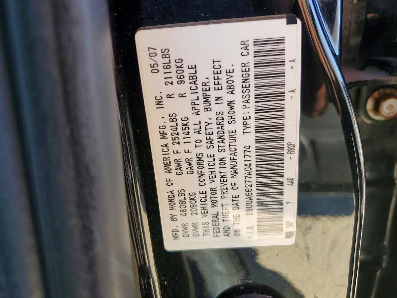 Aukcja sprzedaży 2007 Acura Tl, vin: 19UUA66277A041774, numer aukcji: 47402566