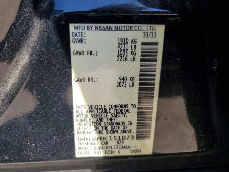 46440256 :رقم المزاد ، 1N4AL3AP6EC151073 vin ، 2014 Nissan Altima مزاد بيع