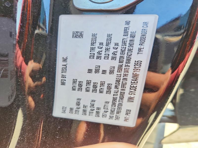 Продаж на аукціоні авто 2022 Tesla Model 3, vin: 5YJ3E1EA4NF191355, номер лоту: 47648226