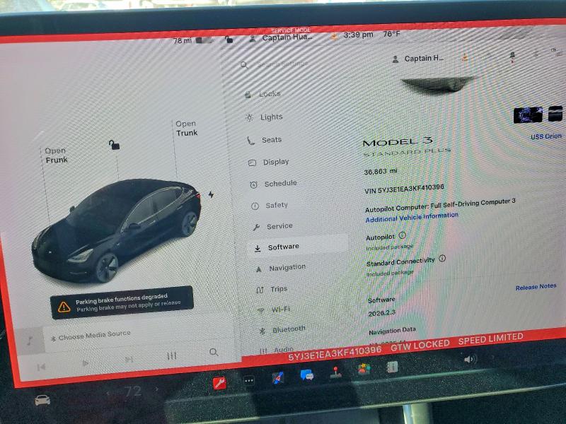 41794706 :رقم المزاد ، 5YJ3E1EA3KF410396 vin ، 2019 Tesla Model 3 مزاد بيع