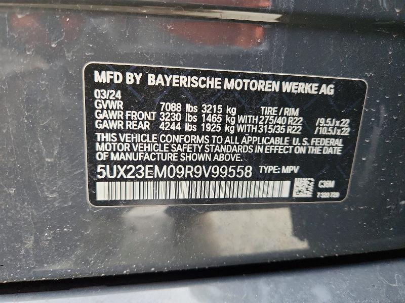 Продаж на аукціоні авто 2024 Bmw X7, vin: 5UX23EM09R9V99558, номер лоту: 45880926
