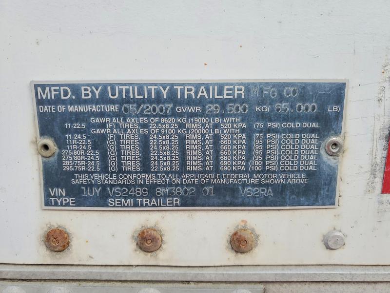 41819066 :رقم المزاد ، 1UYVS24898M380201 vin ، 2008 Utility Trailer Mfg. Reefer مزاد بيع
