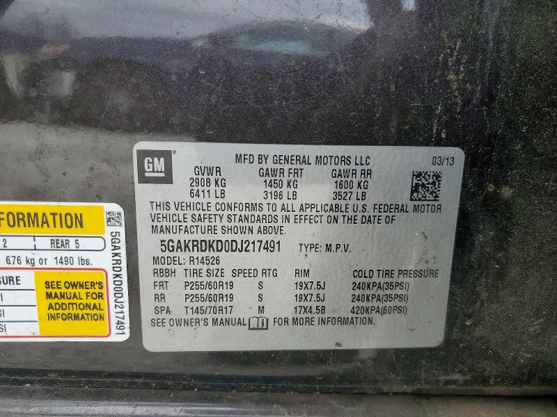 Продаж на аукціоні авто 2013 Buick Enclave, vin: 5GAKRDKD0DJ217491, номер лоту: 79080305