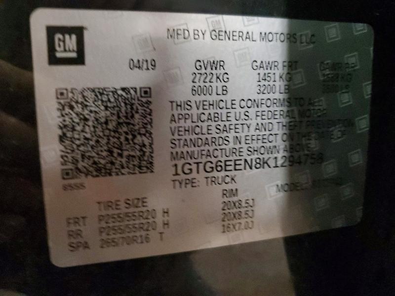 Продаж на аукціоні авто 2019 Gmc Canyon, vin: 1GTG6EEN8K1294758, номер лоту: 47856626