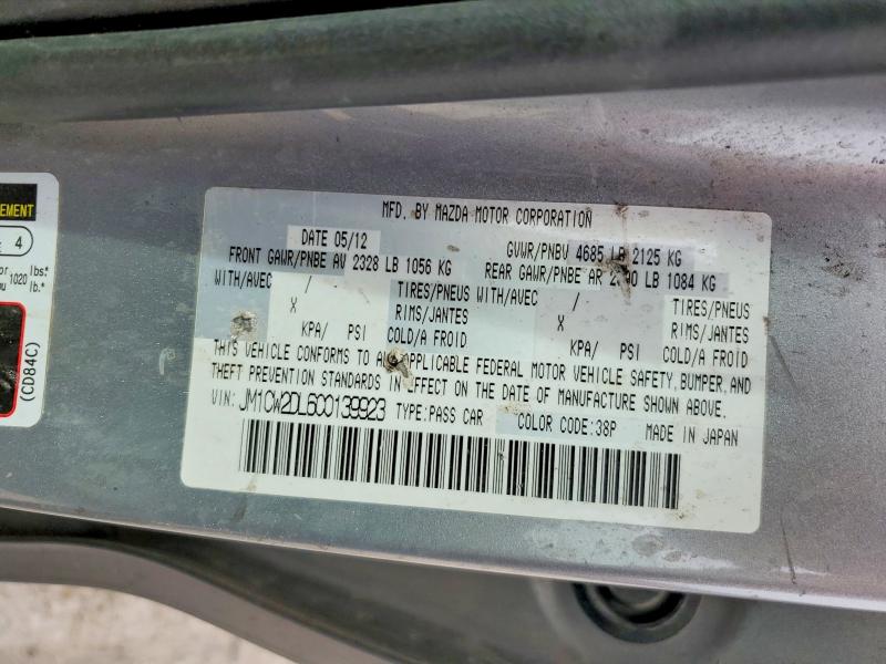 Aukcja sprzedaży 2012 Mazda 5, vin: JM1CW2DL6C0139923, numer aukcji: 47167116