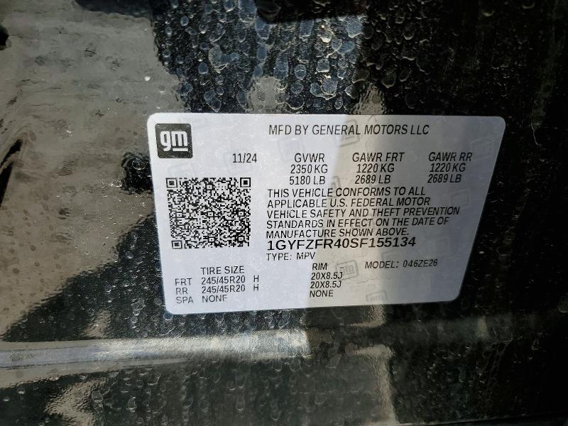 47545936 :رقم المزاد ، 1GYFZFR40SF155134 vin ، 2025 Cadillac Xt4 مزاد بيع