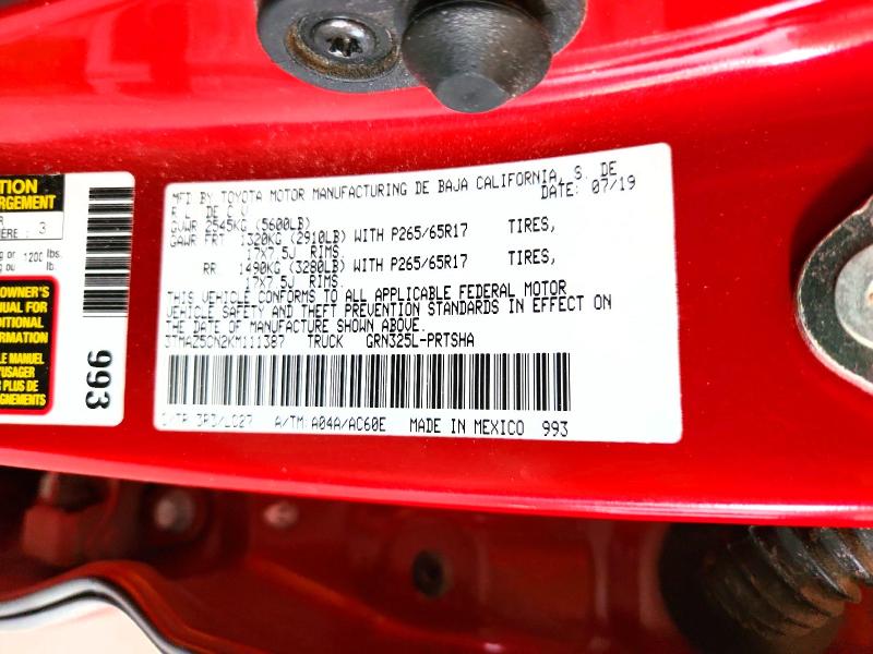 Продажа на аукционе авто 2019 Toyota Tacoma, vin: 3TMAZ5CN2KM111387, номер лота: 47556156