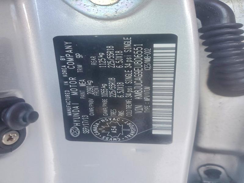 Продаж на аукціоні авто 2014 Hyundai Tucson, vin: KM8JUCAG9EU806551, номер лоту: 78438305
