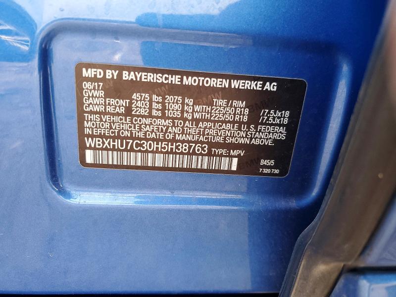 2017 Bmw X1 მანქანა იყიდება აუქციონზე, vin: WBXHU7C30H5H38763, აუქციონის ნომერი: 45987746