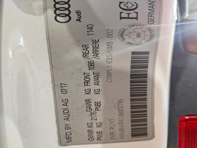 Aukcja sprzedaży 2018 Audi A4, vin: WAUBNAF47JN003795, numer aukcji: 48406446