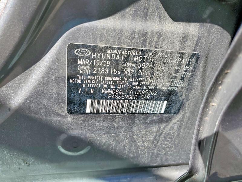 46208086 :رقم المزاد ، KMHD84LFXLU895202 vin ، 2020 Hyundai Elantra مزاد بيع