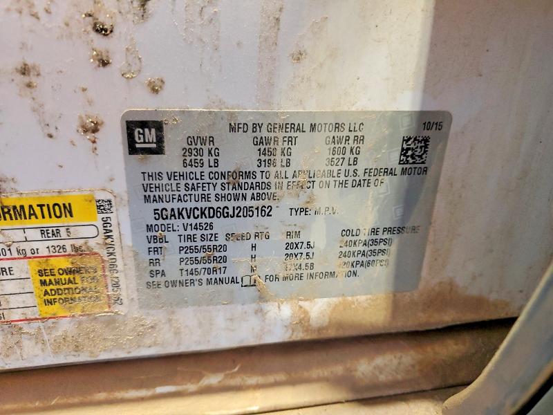 Aukcja sprzedaży 2016 Buick Enclave, vin: 5GAKVCKD6GJ205162, numer aukcji: 41745086