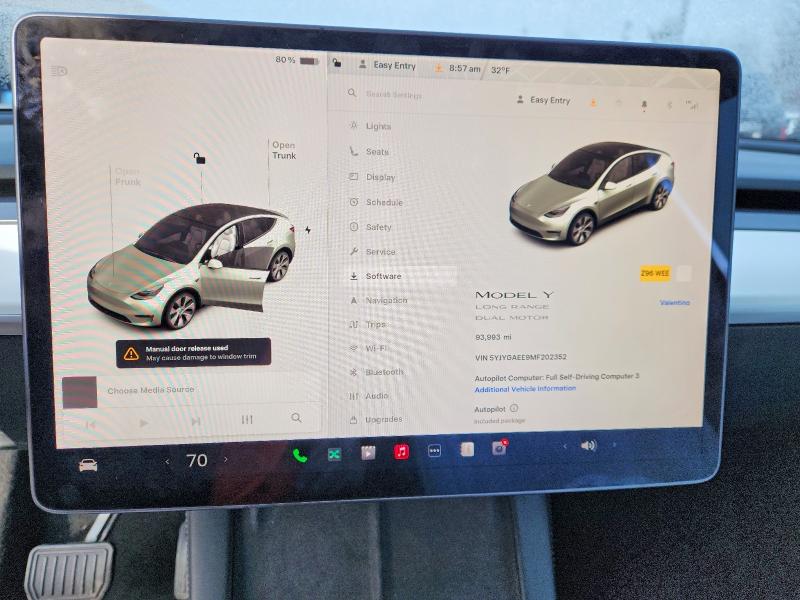 46036726 :رقم المزاد ، 5YJYGAEE9MF202352 vin ، 2021 Tesla Model Y مزاد بيع