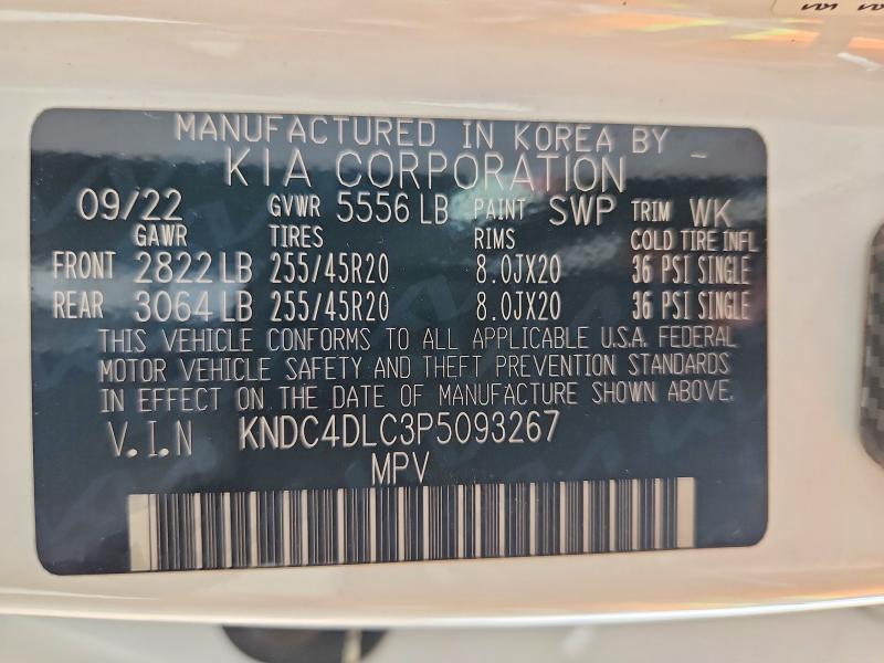 2023 Kia Ev6 მანქანა იყიდება აუქციონზე, vin: KNDC4DLC3P5093267, აუქციონის ნომერი: 48172546