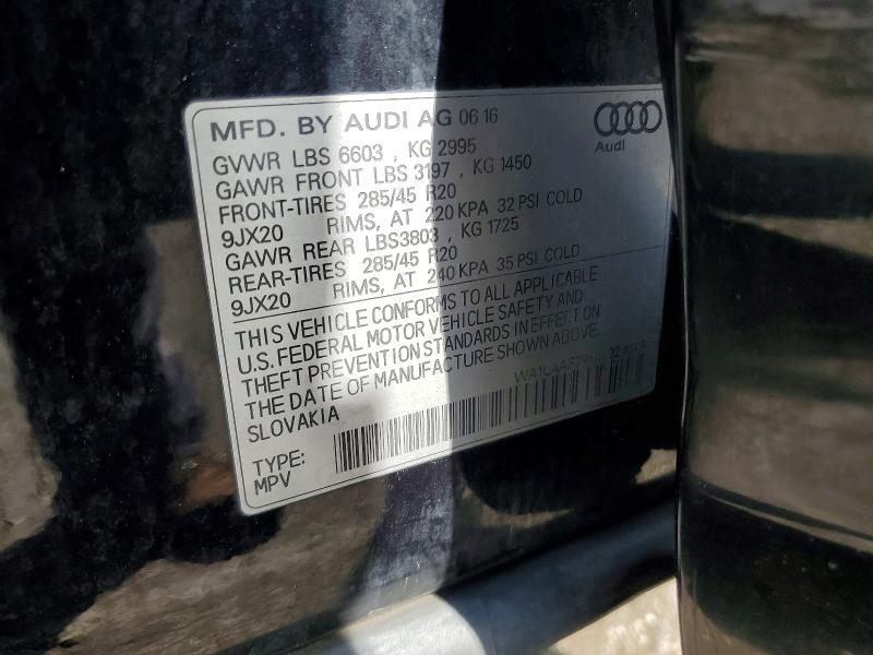 79946565 :رقم المزاد ، WA1LAAF78HD021049 vin ، 2017 Audi Q7 مزاد بيع