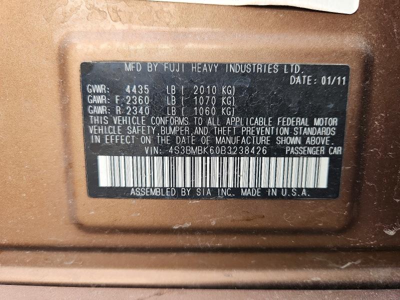 Продажа на аукционе авто 2011 Subaru Legacy, vin: 4S3BMBK60B3238426, номер лота: 79227935
