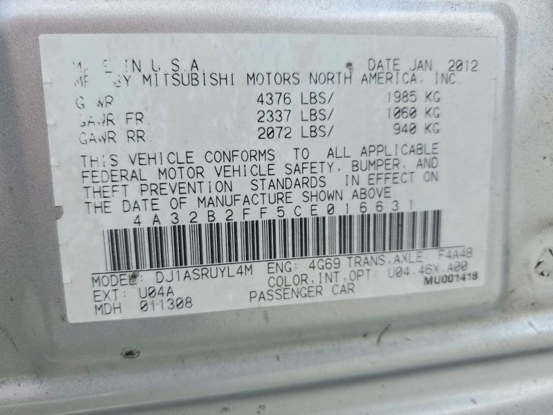 Продаж на аукціоні авто 2012 Mitsubishi Galant, vin: 4A32B2FF5CE016631, номер лоту: 45520666