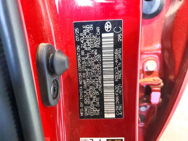 46695206 :رقم المزاد ، JTND4MBEXS3251238 vin ، 2025 Toyota Corolla Hatchback مزاد بيع