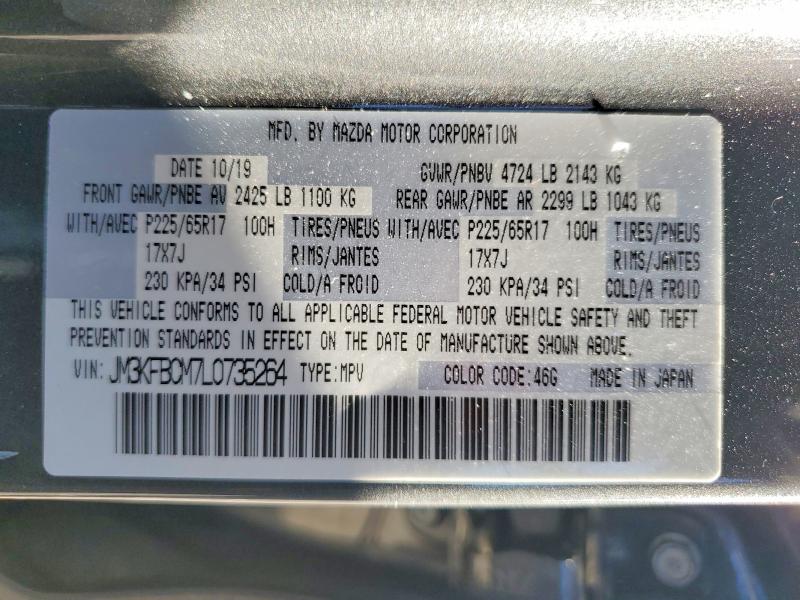 Aukcja sprzedaży 2020 Mazda Cx-5, vin: JM3KFBCM7L0735264, numer aukcji: 46691026