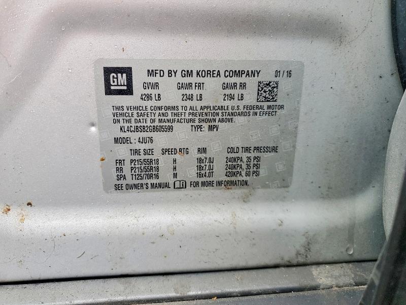 Продажа на аукционе авто 2016 Buick Encore, vin: KL4CJBSB2GB605599, номер лота: 45486586