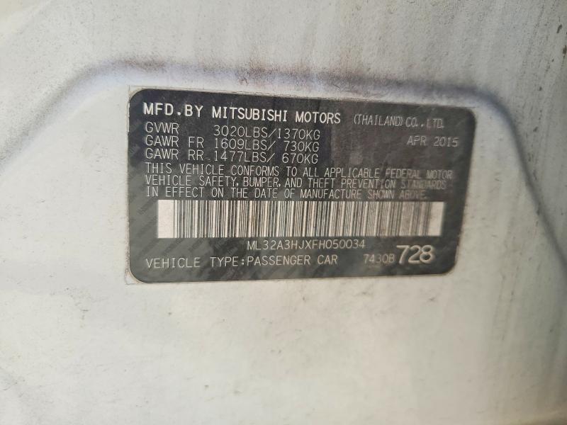Продаж на аукціоні авто 2015 Mitsubishi Mirage, vin: ML32A3HJXFH050034, номер лоту: 47068236