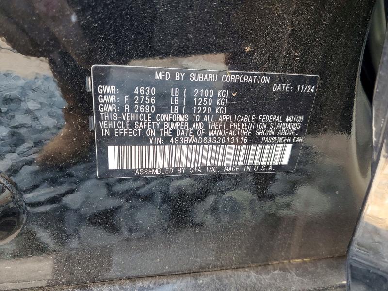 2025 Subaru Legacy მანქანა იყიდება აუქციონზე, vin: 4S3BWAD69S3013116, აუქციონის ნომერი: 63695916