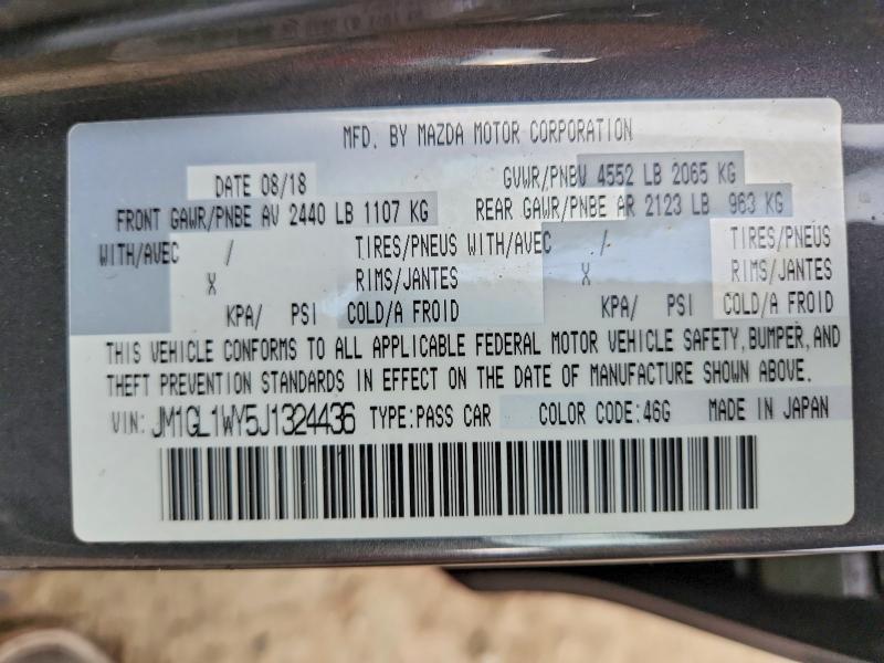 48081956 :رقم المزاد ، JM1GL1WY5J1324436 vin ، 2018 Mazda 6 مزاد بيع