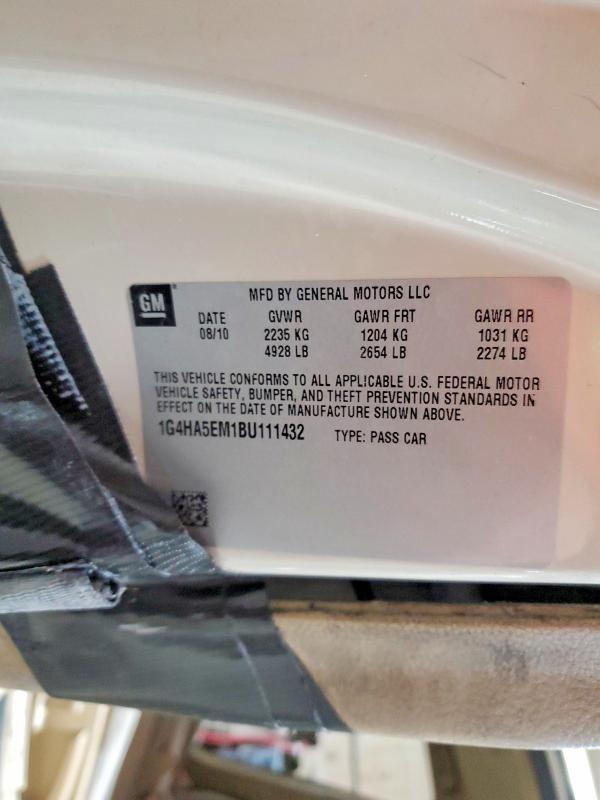 Продаж на аукціоні авто 2011 Buick Lucerne, vin: 1G4HA5EM1BU111432, номер лоту: 41834326