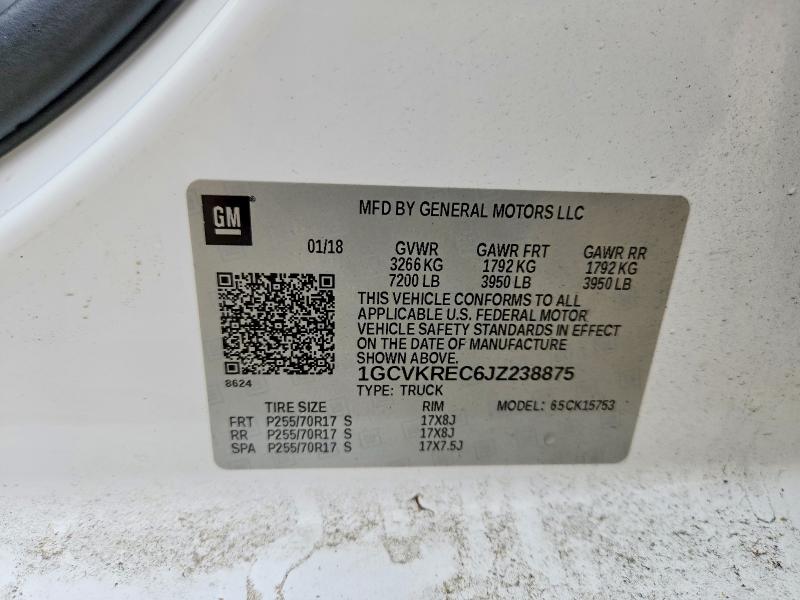 Aukcja sprzedaży 2018 Chevrolet Silverado, vin: 1GCVKREC6JZ238875, numer aukcji: 79945825