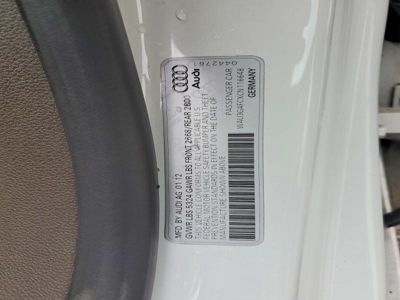 47625016 :رقم المزاد ، WAU3GAFCXCN116648 vin ، 2012 Audi A7 مزاد بيع