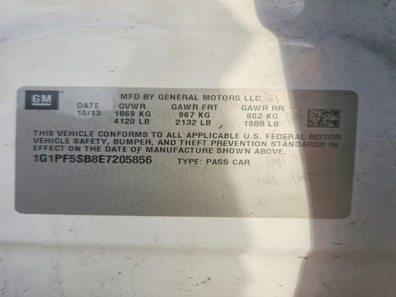 79943325 :رقم المزاد ، 1G1PF5SB8E7205856 vin ، 2014 Chevrolet Cruze مزاد بيع