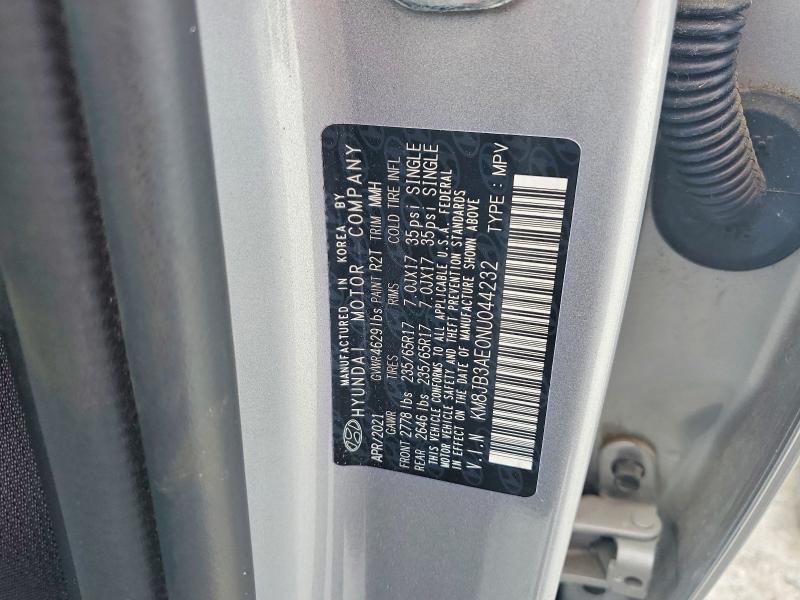 Aukcja sprzedaży 2022 Hyundai Tucson, vin: KM8JB3AE0NU044232, numer aukcji: 45494026