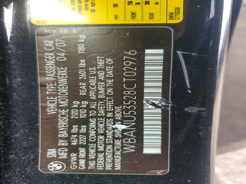 48204246 :رقم المزاد ، WBANU53528CT02976 vin ، 2008 Bmw 528 مزاد بيع